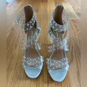 Jessica Simpson Shoes - Jessica Simpson Clear/Silver Heels